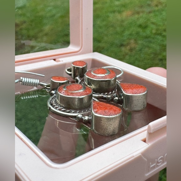 Coral Silver Earrings - Picture 2 of 5